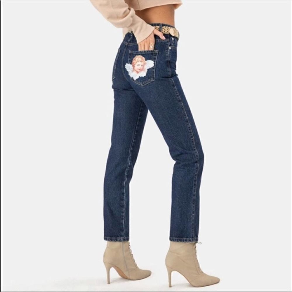 Adika Angel Dark High Rise Straight Jeans